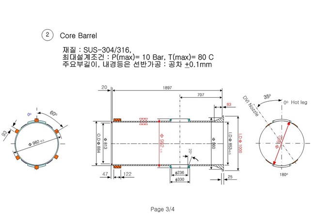 Guide Duct 동압측정용 APR+ Core Barrel 모의부